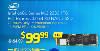 Intel 660p Series M.2 2280 1TB PCI-Express 3.0 x4 3D NAND SSD