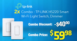 Combo: 2x TP-Link HS220 Smart Wi-Fi Light Switch, Dimmer