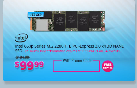 Intel 660p Series M.2 2280 1TB PCI-Express 3.0 x4 3D NAND SSD