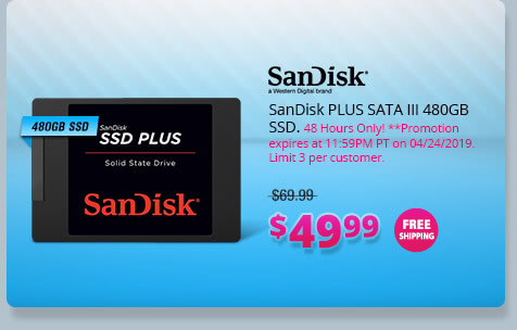 SanDisk PLUS SATA III 480GB SSD