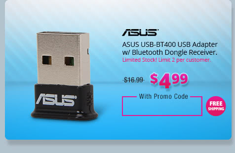 ASUS USB-BT400 USB Adapter w/ Bluetooth Dongle Receiver