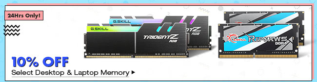 10% Off Select Desktop & Laptop Memory*