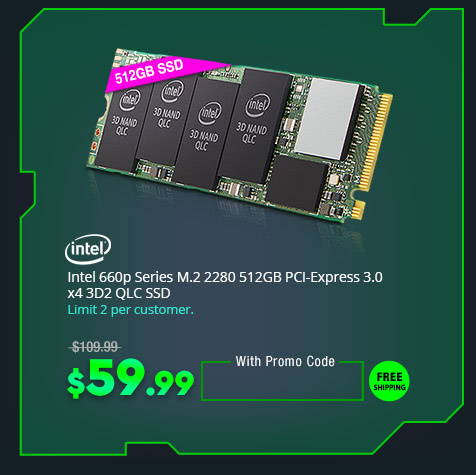 Intel 660p Series M.2 2280 512GB PCI-Express 3.0 x4 3D2 QLC SSD