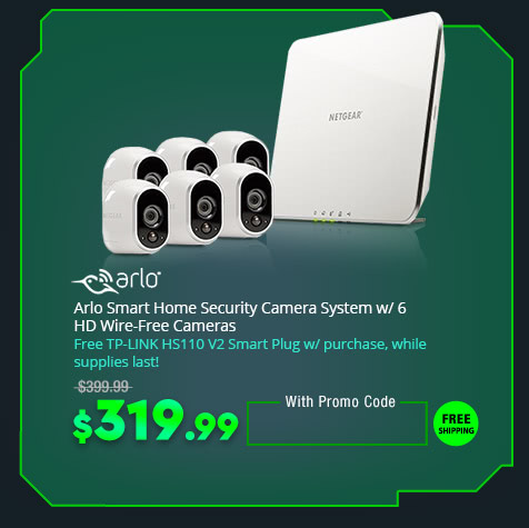 Arlo Smart Home Security Camera System w/ 6 HD Wire-Free Cameras
