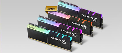 G.SKILL TridentZ RGB Series 32GB (4 x 8GB) DDR4 3200 (PC4 25600) Desktop Memory, Model F4-3200C16Q-32GTZR