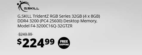 G.SKILL TridentZ RGB Series 32GB (4 x 8GB) DDR4 3200 (PC4 25600) Desktop Memory, Model F4-3200C16Q-32GTZR