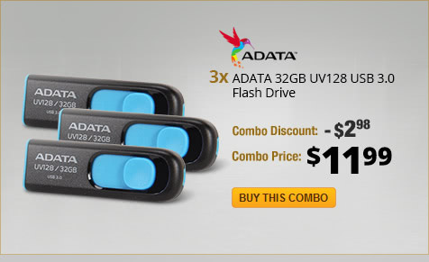 Combo: 3x ADATA 32GB UV128 USB 3.0 Flash Drive