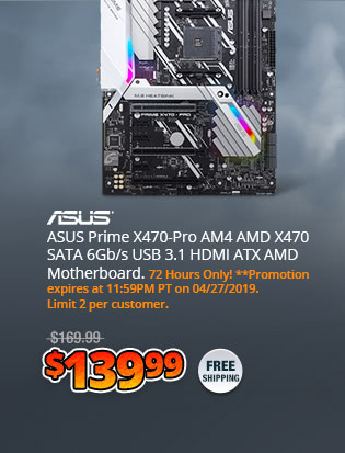 ASUS Prime X470-Pro AM4 AMD X470 SATA 6Gb/s USB 3.1 HDMI ATX AMD Motherboard