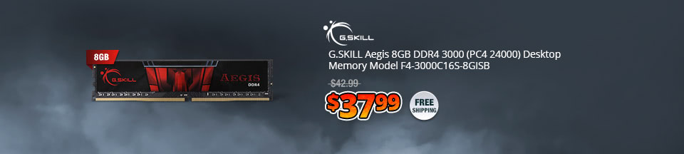 G.SKILL Aegis 8GB DDR4 3000 (PC4 24000) Desktop Memory Model F4-3000C16S-8GISB