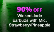 Wicked Jade Earbuds with Mic, Strawberry/Pineapple