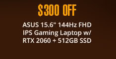 $300 Off ASUS 15.6" 144Hz FHD IPS Gaming Laptop w/ RTX 2060 + 512GB SSD