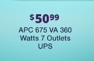 $50.99 APC 675 VA 360 Watts 7 Outlets UPS