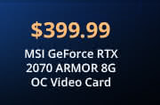 MSI GeForce RTX 2070 ARMOR 8G OC Video Card