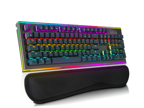 Rosewill Mechanical Gaming Keyboard, 19 RGB Backlit Modes, Dynamic Customizable Rim Backlights, Blue Switches