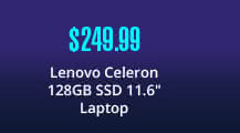 Lenovo Celeron 128GB SSD 11.6" Laptop