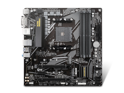 GIGABYTE B550M DS3H AM4 AMD B550 Micro-ATX Motherboard with Dual M.2, SATA 6Gb/s, USB 3.2 Gen 1, PCIe 4.0