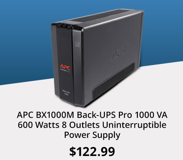 APC BX1000M Back-UPS Pro 1000 VA 600 Watts 8 Outlets Uninterruptible Power Supply