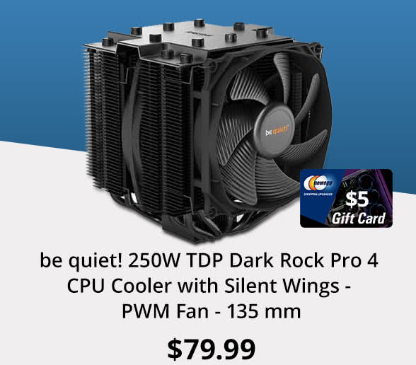 be quiet! 250W TDP Dark Rock Pro 4 CPU Cooler with Silent Wings - PWM Fan - 135 mm