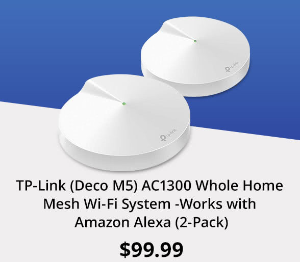 TP-Link (Deco M5) AC1300 Whole Home Mesh Wi-Fi System -Works with Amazon Alexa (2-Pack)