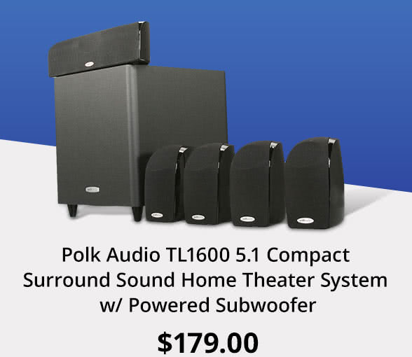 Polk Audio TL1600 5.1 Compact Surround Sound Home Theater System w/ Powered Subwoofer