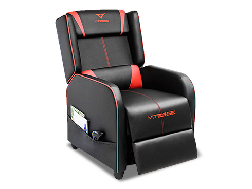 Vitesse Gaming Recliner Ergonomic Chair, PU Leather, Grey