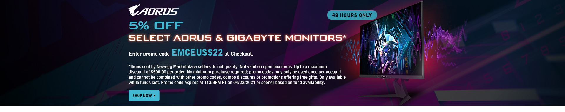 5% Off Select Aorus & Gigabyte Monitors