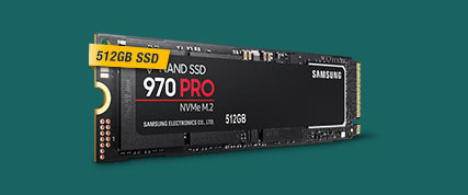 SAMSUNG 970 PRO M.2 2280 512GB PCIe Gen3. X4, NVMe 1.3 64L V-NAND 2-Bit MLC Internal Solid State Drive