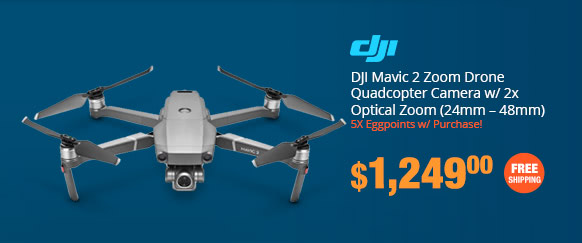 DJI Mavic 2 Zoom Drone Quadcopter Camera w/ 2x Optical Zoom (24mm C 48mm)