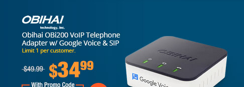Obihai OBi200 VoIP Telephone Adapter w/ Google Voice & SIP