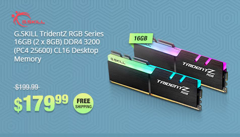 G.SKILL TridentZ RGB Series 16GB (2 x 8GB) DDR4 3200 (PC4 25600) CL16 Desktop Memory