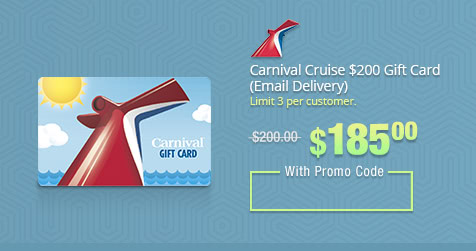 Carnival Cruise $200 Gift Card (Email Delivery)