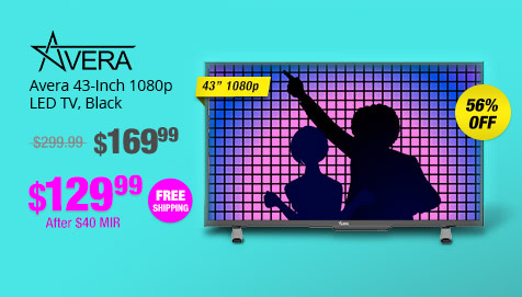 Avera 43-Inch 1080p LED TV, Black