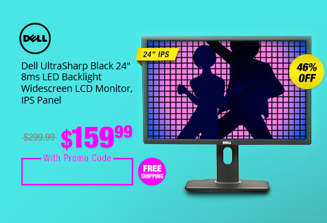 Dell UltraSharp Black 24" 8ms LED Backlight Widescreen LCD Monitor, IPS Panel