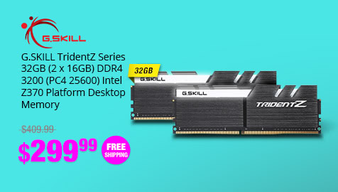 G.SKILL TridentZ Series 32GB (2 x 16GB) DDR4 3200 (PC4 25600) Intel Z370 Platform Desktop Memory