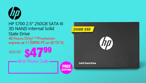 HP S700 2.5" 250GB SATA III 3D NAND Internal Solid State Drive