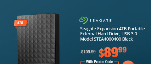 Seagate Expansion 4TB Portable External Hard Drive, USB 3.0 Model STEA4000400 Black