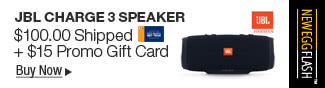 Newegg Flash -- JBL CHARGE 3 SPEAKER -- $100 Shipped + $15 Promo Gift Card