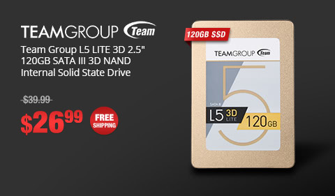 Team Group L5 LITE 3D 2.5" 120GB SATA III 3D NAND Internal Solid State Drive