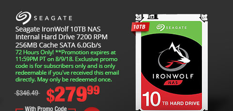 Seagate IronWolf 10TB NAS Internal Hard Drive 7200 RPM 256MB Cache SATA 6.0Gb/s