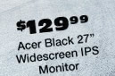 $129.99 Acer Black 27" Widescreen IPS Monitor