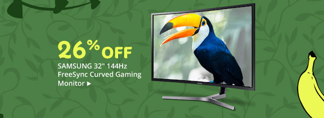26% Off SAMSUNG 32" 144Hz FreeSync Curved Gaming Monitor