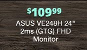 ASUS VE248H 24" 2ms (GTG) FHD Monitor