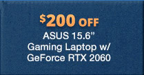 ASUS 15.6” Gaming Laptop w/ GeForce RTX 2060