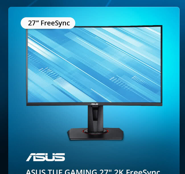 $374.99 ASUS TUF GAMING 27" 2K FreeSync Curved Monitor