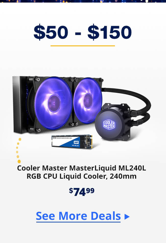 $74.99 Cooler Master MasterLiquid ML240L RGB CPU Liquid Cooler, 240mm