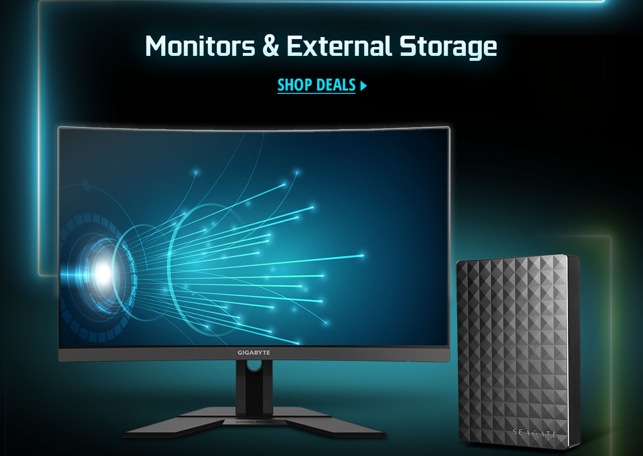 Monitors + External Storage