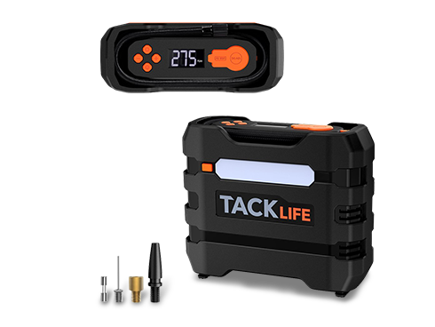 TACKLIFE A6 Tire Inflator, 12V DC Air Compressor, 3 Modes LED Lights  Car Tire Inflator Portable Air Compressor