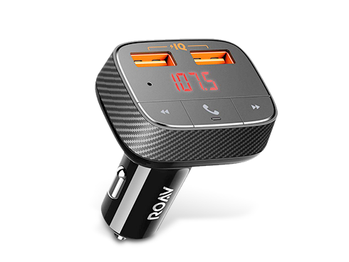 Anker Roav SmartCharge F0 Bluetooth FM Transmitter for Car, Audio Adapter and Receiver, Hands-Free Calling, MP3 Car Charger with 2 USB Ports, PowerIQ, and AUX Output (No Dedicated App)