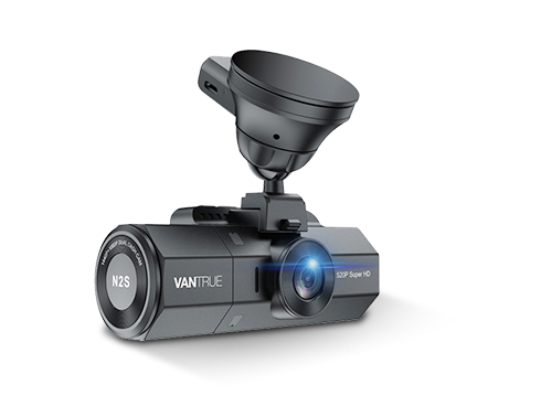 Vantrue N2S 4K Dash Cam, 1440P+1080P Front and Inside Dual Lens Dash Camera with GPS, Car Dashboard Camera with Infrared Night Vision, Parking Mode, Motion Sensor, Capacitor, Support 256GB MAX