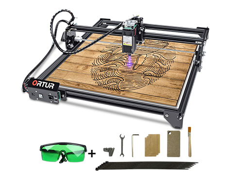 ORTUR Laser Master 2-7W, Laser Engraver CNC, Laser Engraving Cutting Machine, DIY Laser Marking for Metal with 32-bit Motherboard LaserGRBL(LightBurn), 400x430mm Large Engraving Area